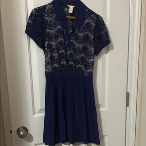 Forever 21 Navy Lace Polo Skater Mini Dress